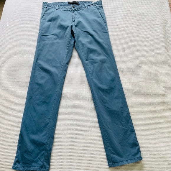 ZARA MAN Blue Chinos Pants Size 34 Smart Casual Office Work Corporate Event - Picture 2 of 9